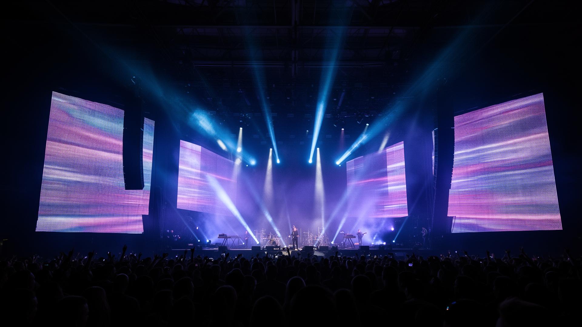 Konzertbühne mit LED-Walls und Lichtshow